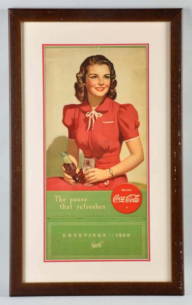 1940 Coca-Cola Calendar.  Framed