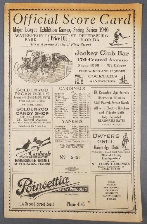 1940 ST PETERSBURG BASEBALL