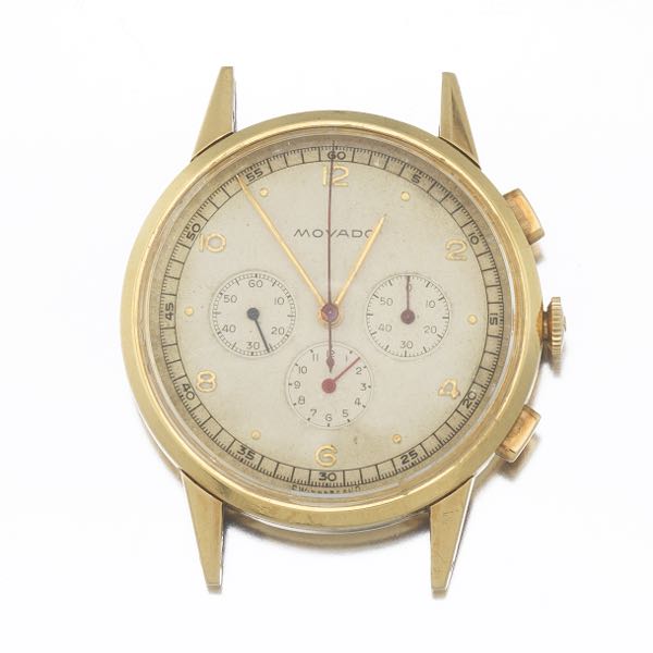 1940'S MOVADO TRIPLE REGISTER 14K