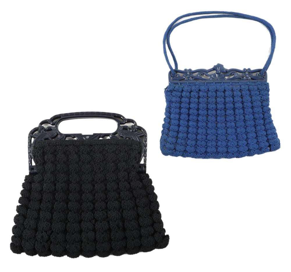 1940'S POPCORN CROCHETED PURSES 2PC