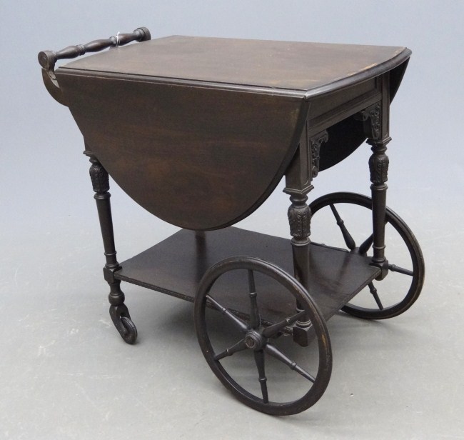 1940's rolling tea cart. Top 17'' x