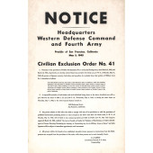 1942 JAPANESE INTERNMENT ORDER
