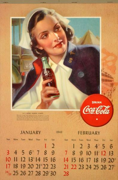 1943 Coca-Cola Calendar.  Nicely