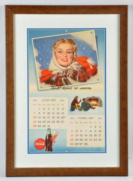 1945 Coca-Cola Calendar.  Framed