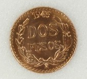 1945 Mexican Dos Pesos 2 Pesos