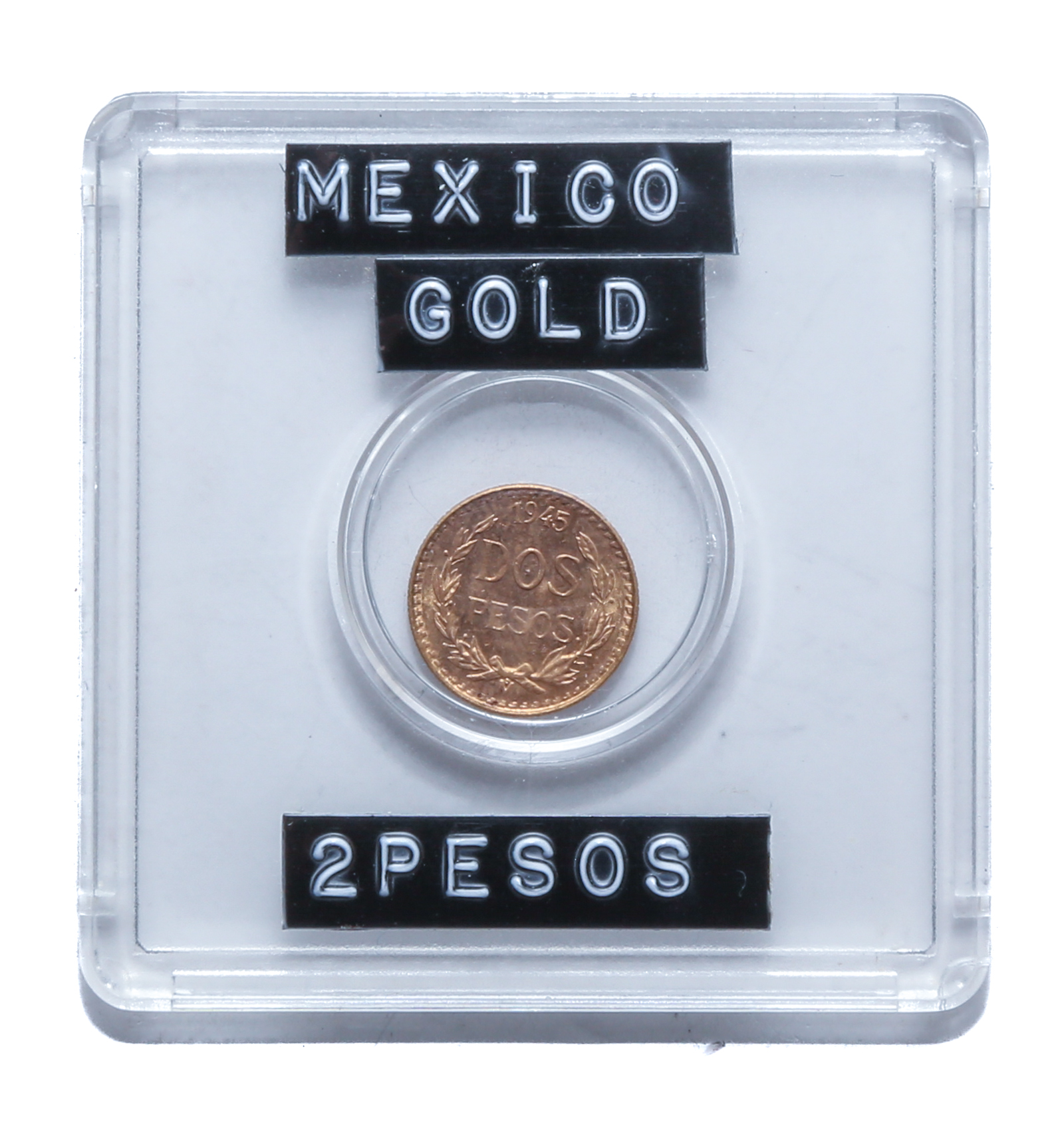 1945 MEXICAN GOLD 2 PESOS .0482 oz