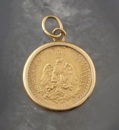 1945 MEXICO 2-1/2 PESOS GOLD C