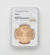 1945 MEXICO 50 PESOS GOLD COIN