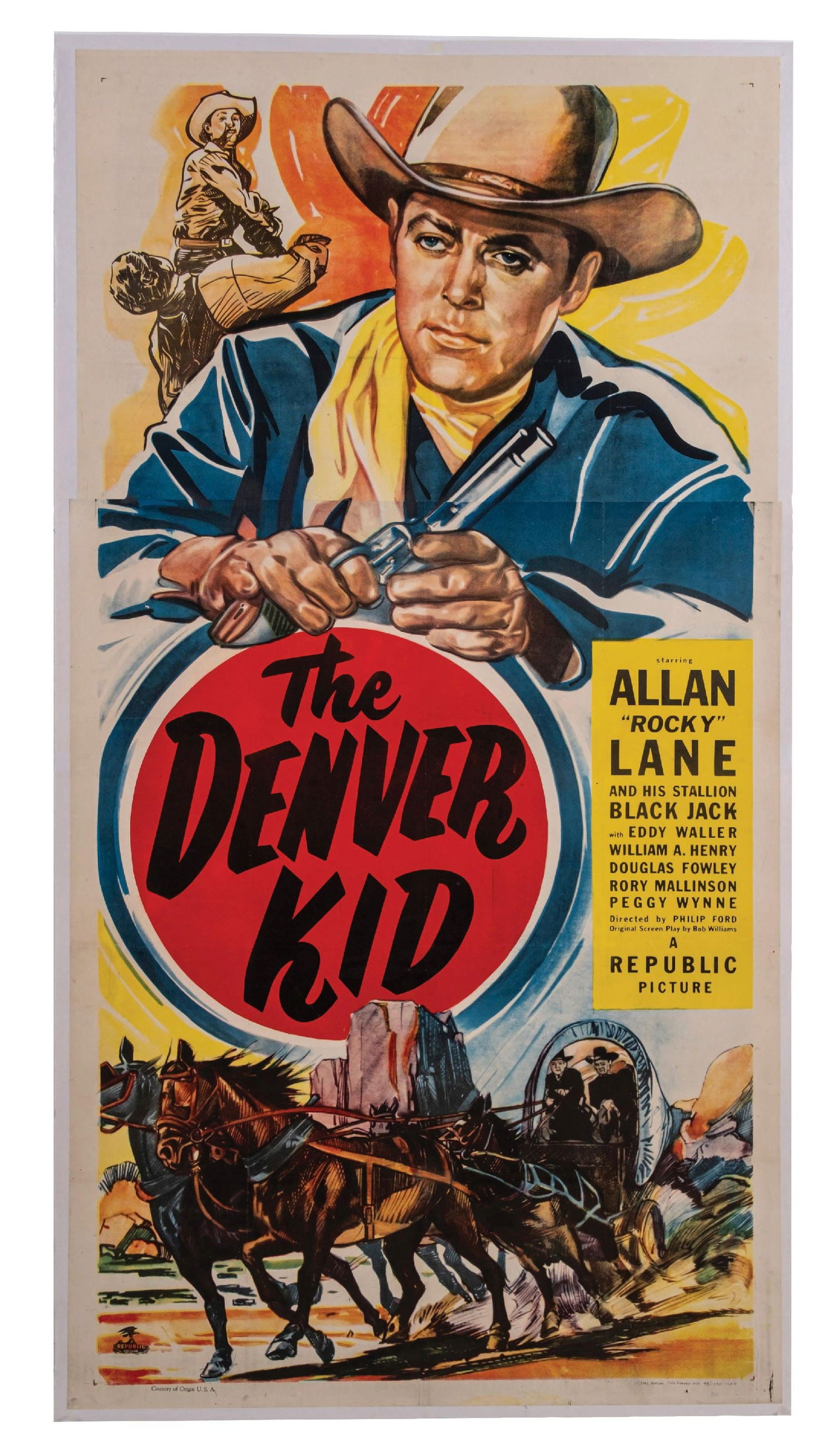 1948 "THE DENVER KID" 3 SHEET MOVIE