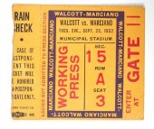 1952 MARCIANO VS WALCOTT TICKE