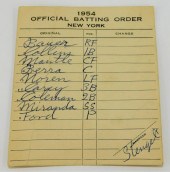 1954 CASEY STENGEL YANKEES OFF