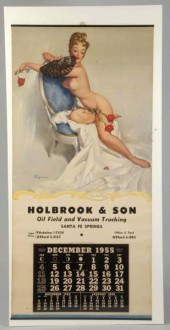 1955 Elvgren Nude Calendar. <b