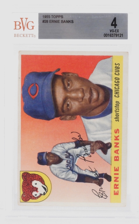 1955 TOPPS BASEBALL #28 ERNIE BANKS
