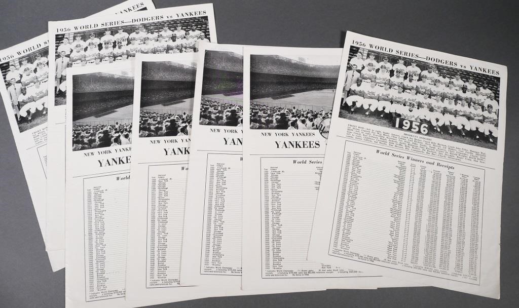 1956 WORLD SERIES SCORECARDS