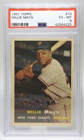 1957 TOPPS WILLIE MAYS #10 BAS