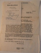 1958 JFK SIGNED MEMORANDUMAuth