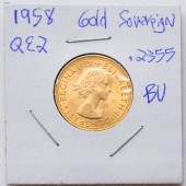1958 QE2 GOLD SOVEREIGN AGW -