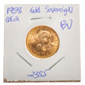 1958 QE2 GOLD SOVEREIGN, BU AG