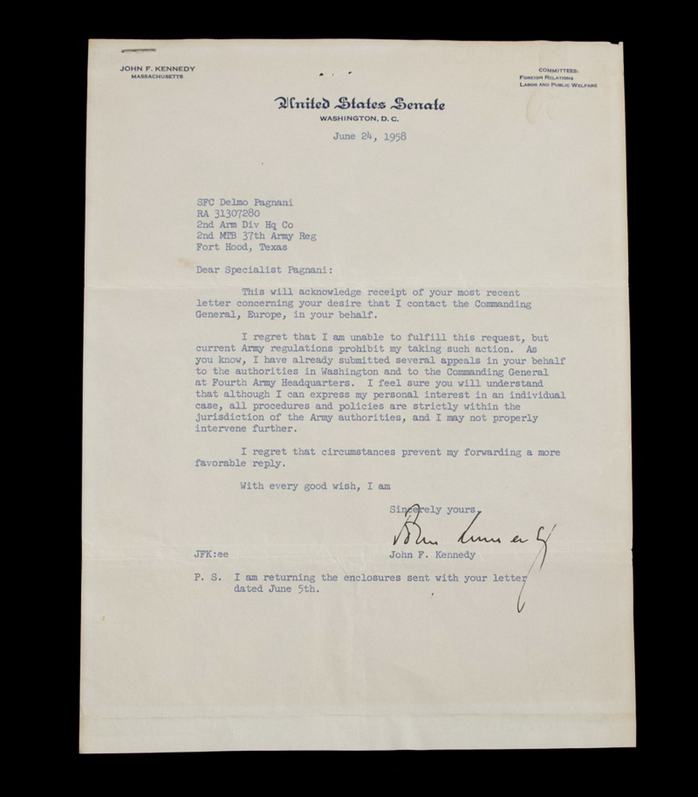 1958 SENATOR JOHN F. KENNEDY