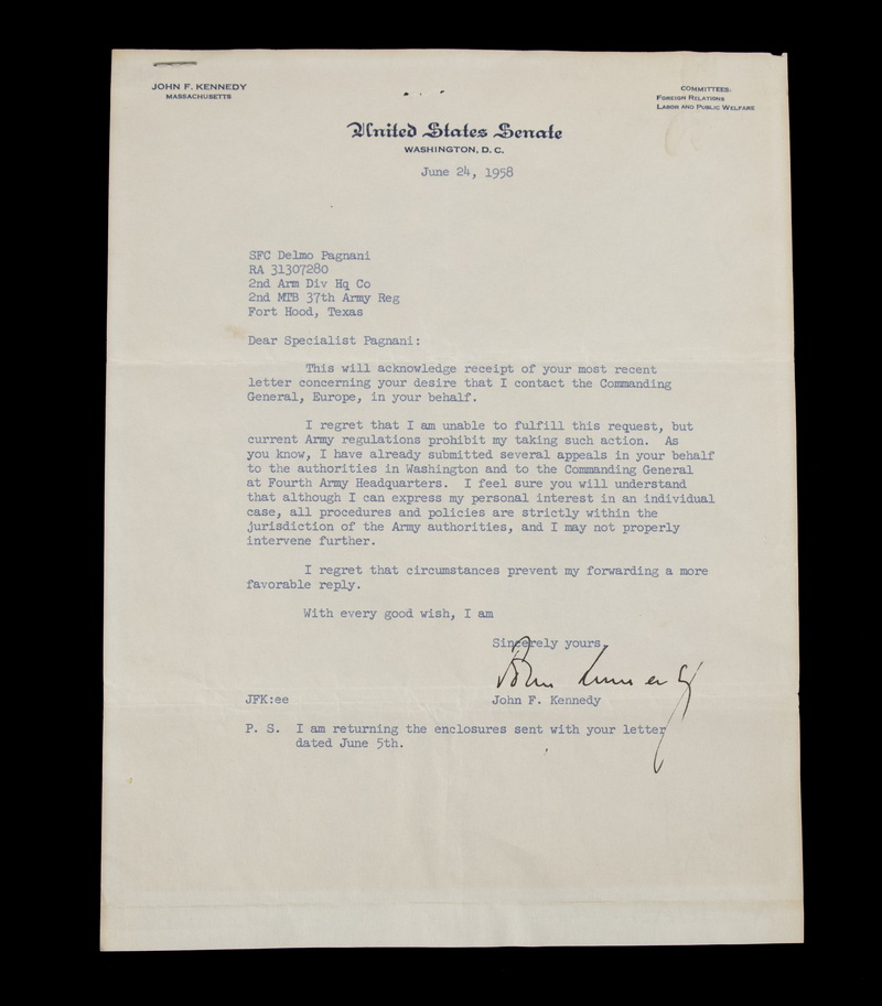 1958 SENATOR JOHN F. KENNEDY