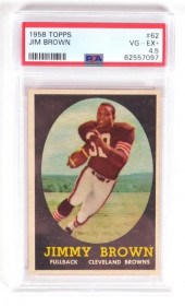 1958 TOPPS JIM BROWN RC PSA 4.