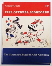 1959 CINCINNATI REDS SCORE CAR