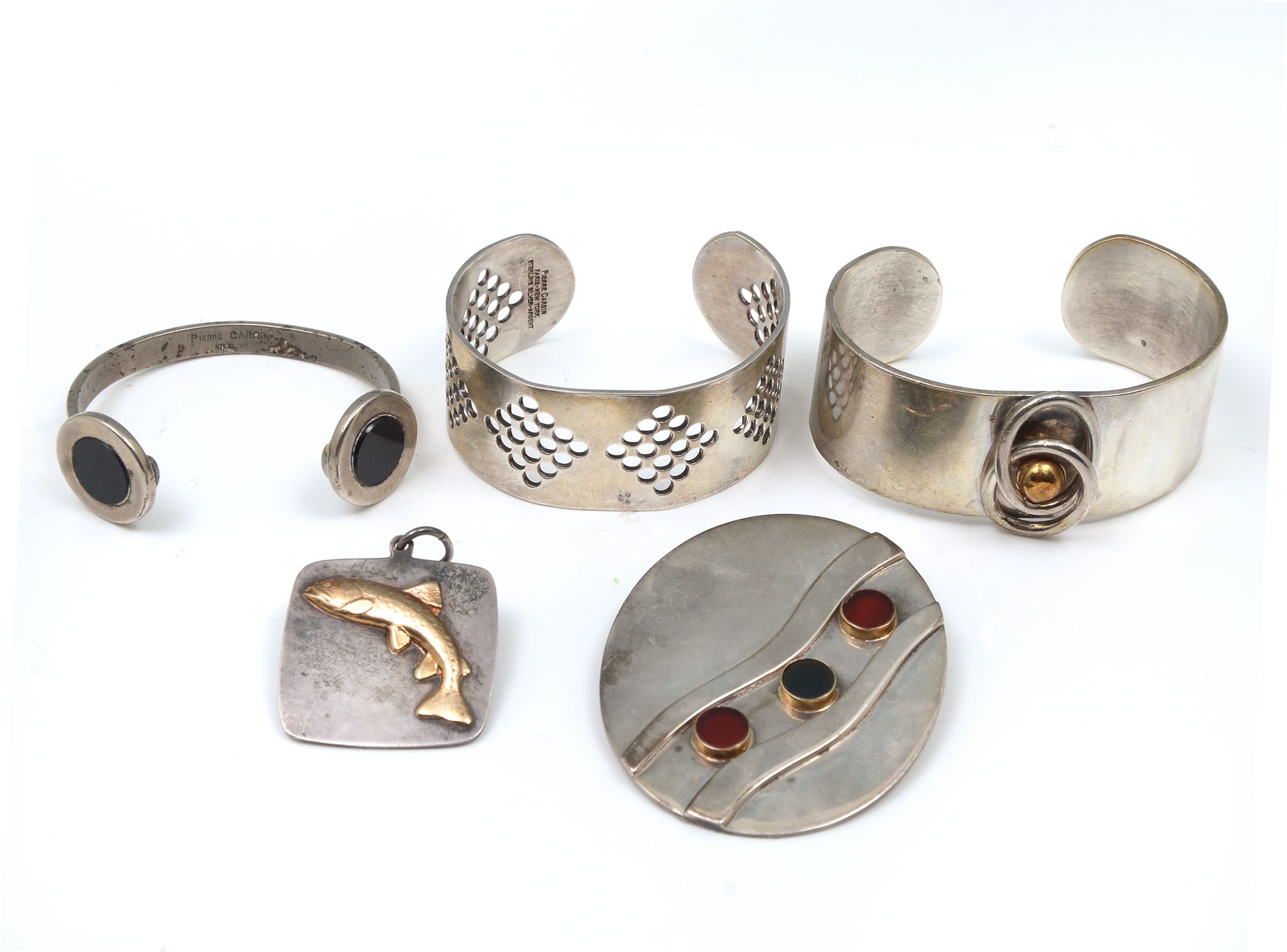 1960S 5 PC STERLING & 14K PIERRE