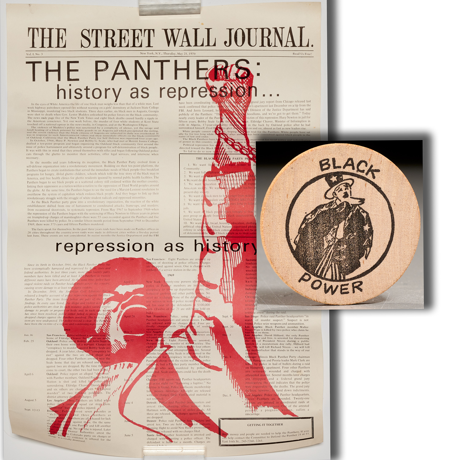1960S "BLACK POWER" TOKEN + BLACK