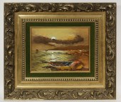 1960S ITALIAN HARBOR SCENE SIG