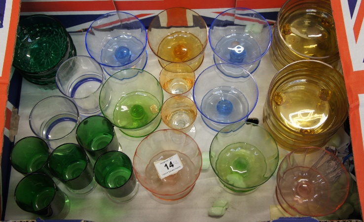 1960's Large Coloured Glass items