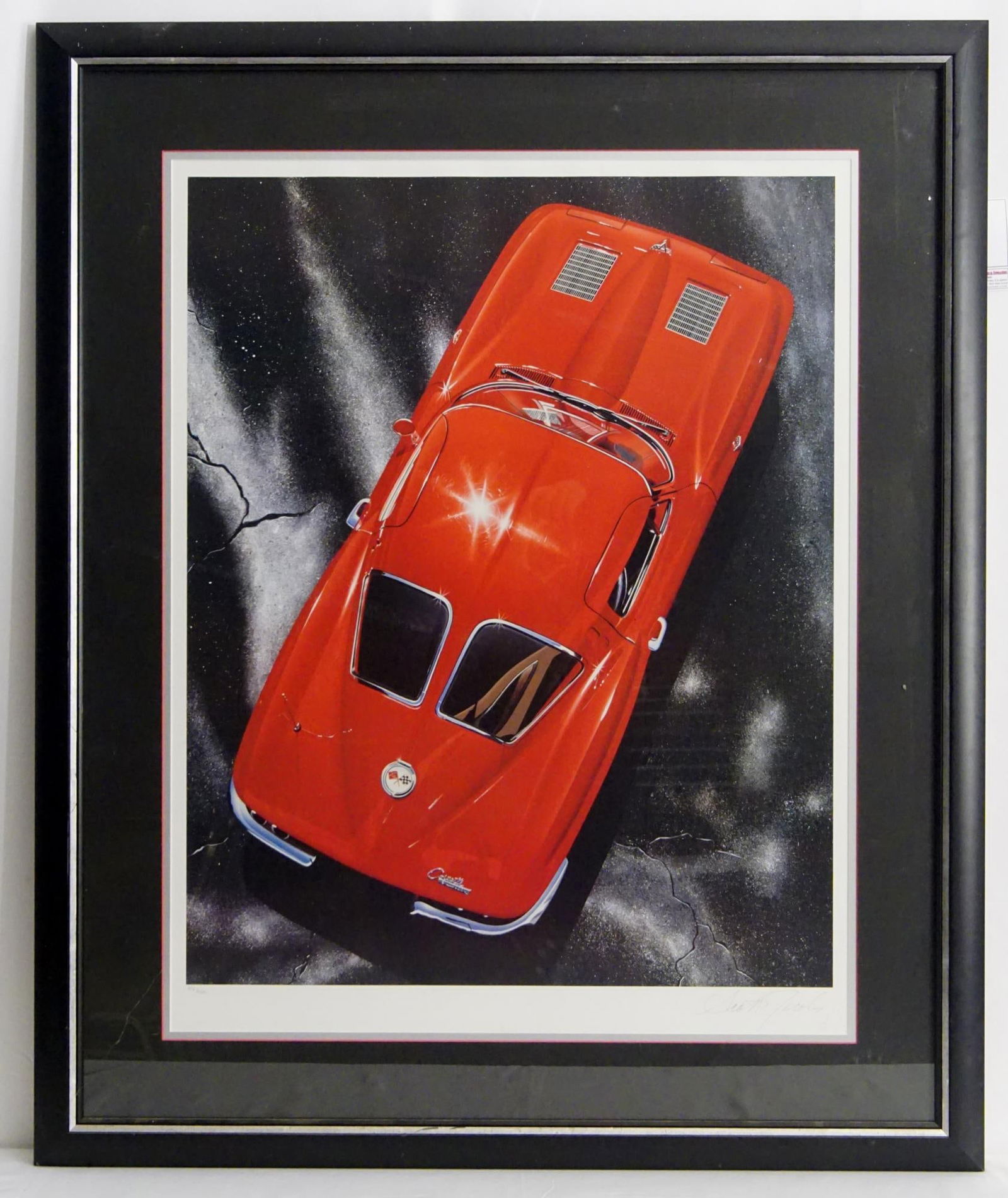 1963 CORVETTE LITHOGRAPH SIGNED