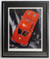 1963 CORVETTE LITHOGRAPH SIGNE