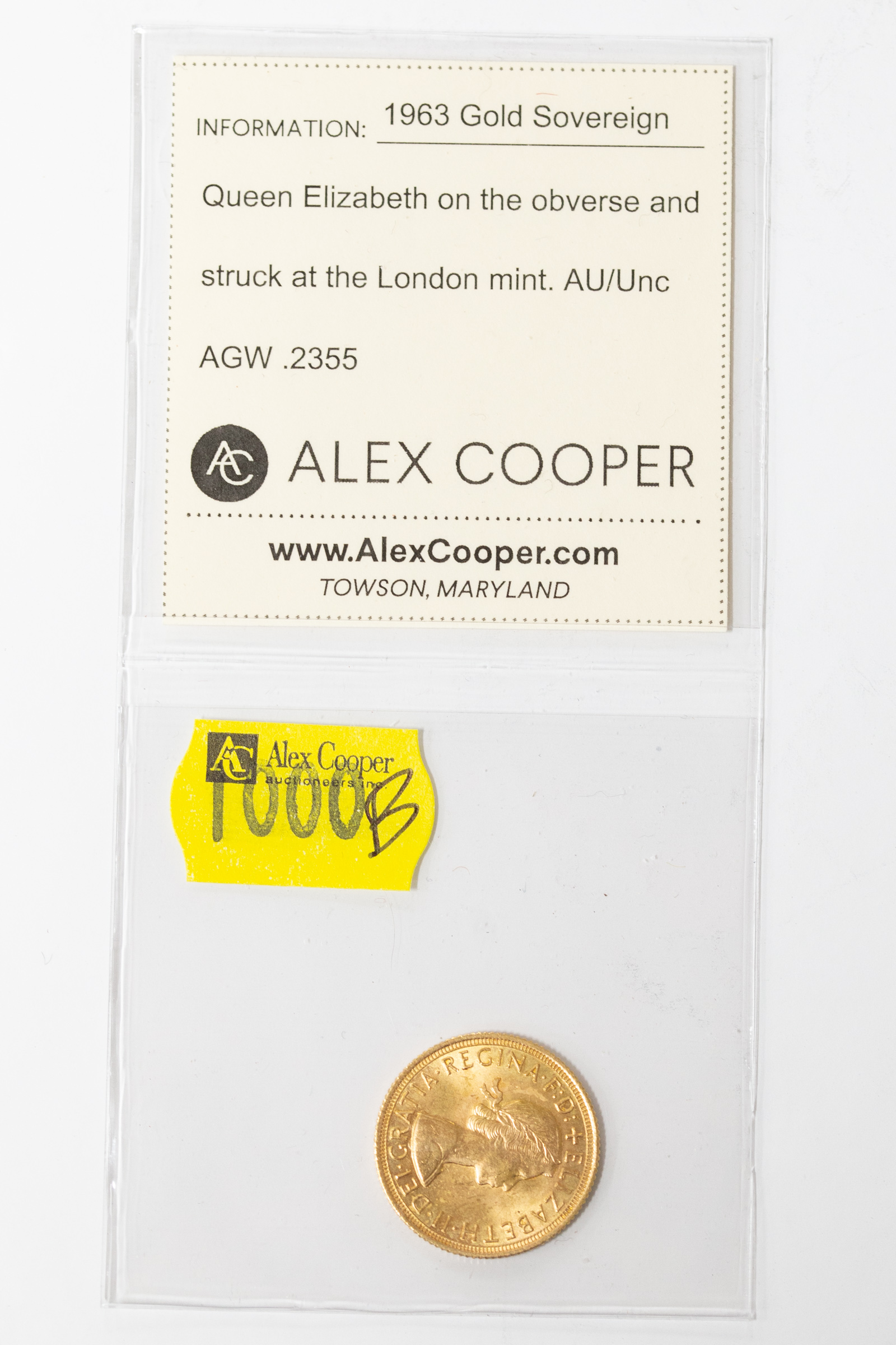 1963 GREAT BRITAIN GOLD SOVEREIGN
