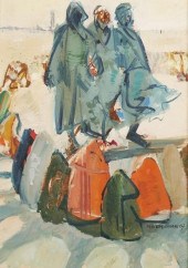 1967 ORIENTALIST PAINTING ON B