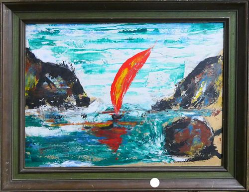 1968 SIGNED G E SAILBOAT SCENE