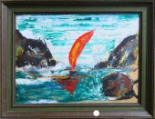 1968 SIGNED G E SAILBOAT SCENE
