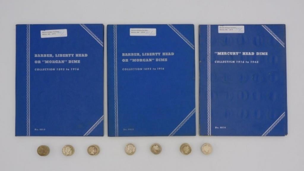 (197) VARIOUS DIMES IN 3 BOOKS