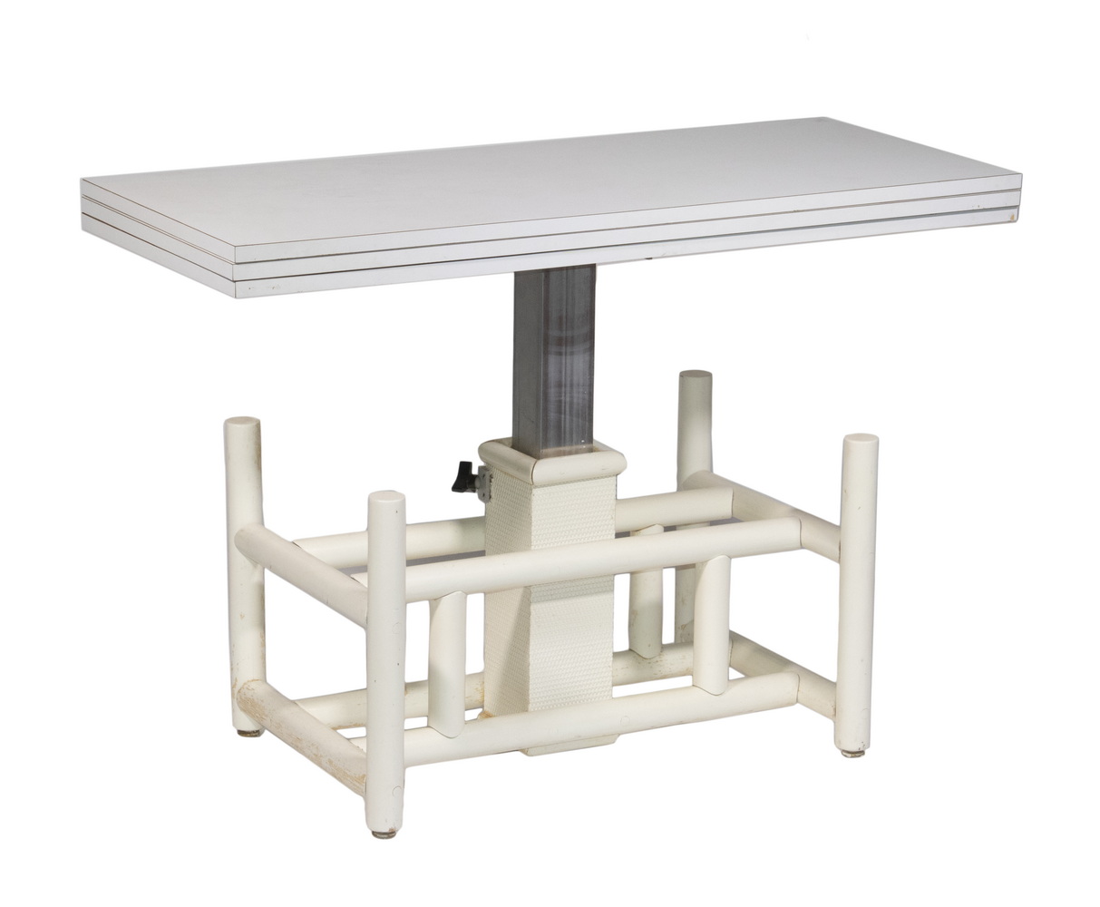1970'S WHITE LAMINATE TOP TABLE,