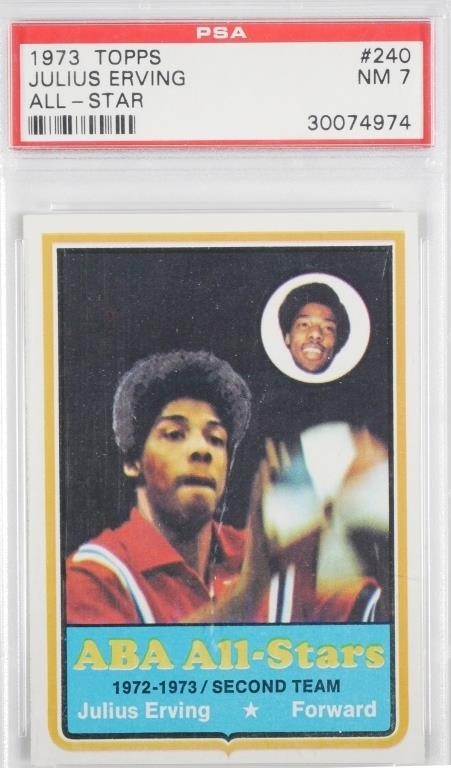 1973 TOPPS JULIUS ERVING #240 PSA