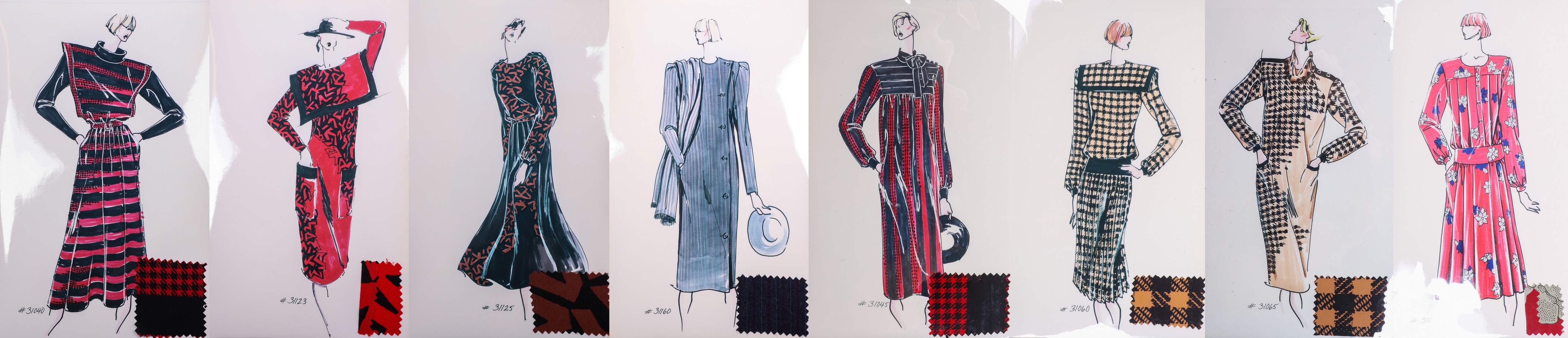 1980's fabric swatch look book,