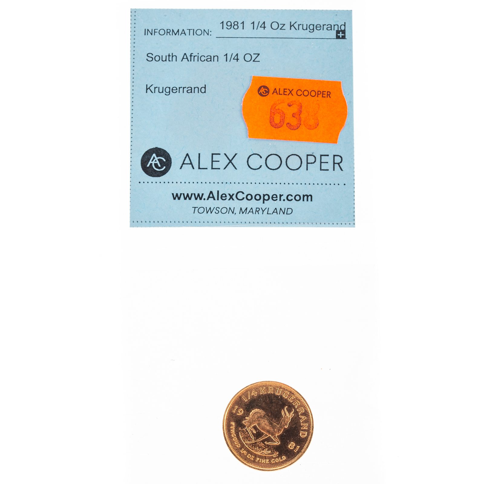 1981 1/4 OZ SOUTH AFRICAN GOLD