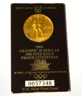 1984 OLYMPIC $10 - .900 FINE G
