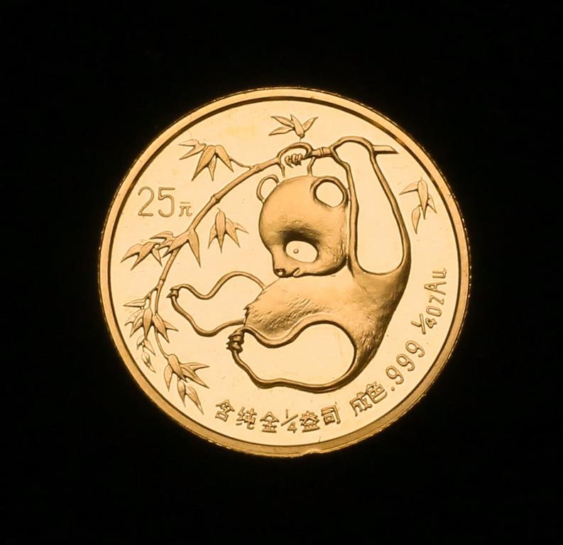 1985 GOLD PANDA 25 YUAN CHINESE
