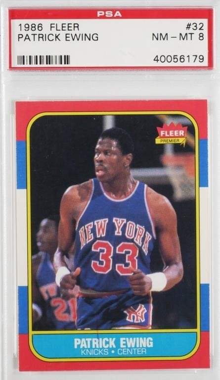 1986 FLEER PATRICK EWING RC #32 PSA