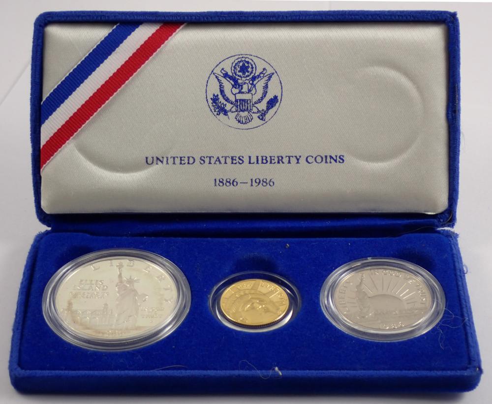 1986 STATUE OF LIBERTY THREE-COIN