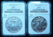1987 & 2099 .99% SILVER BULLIO