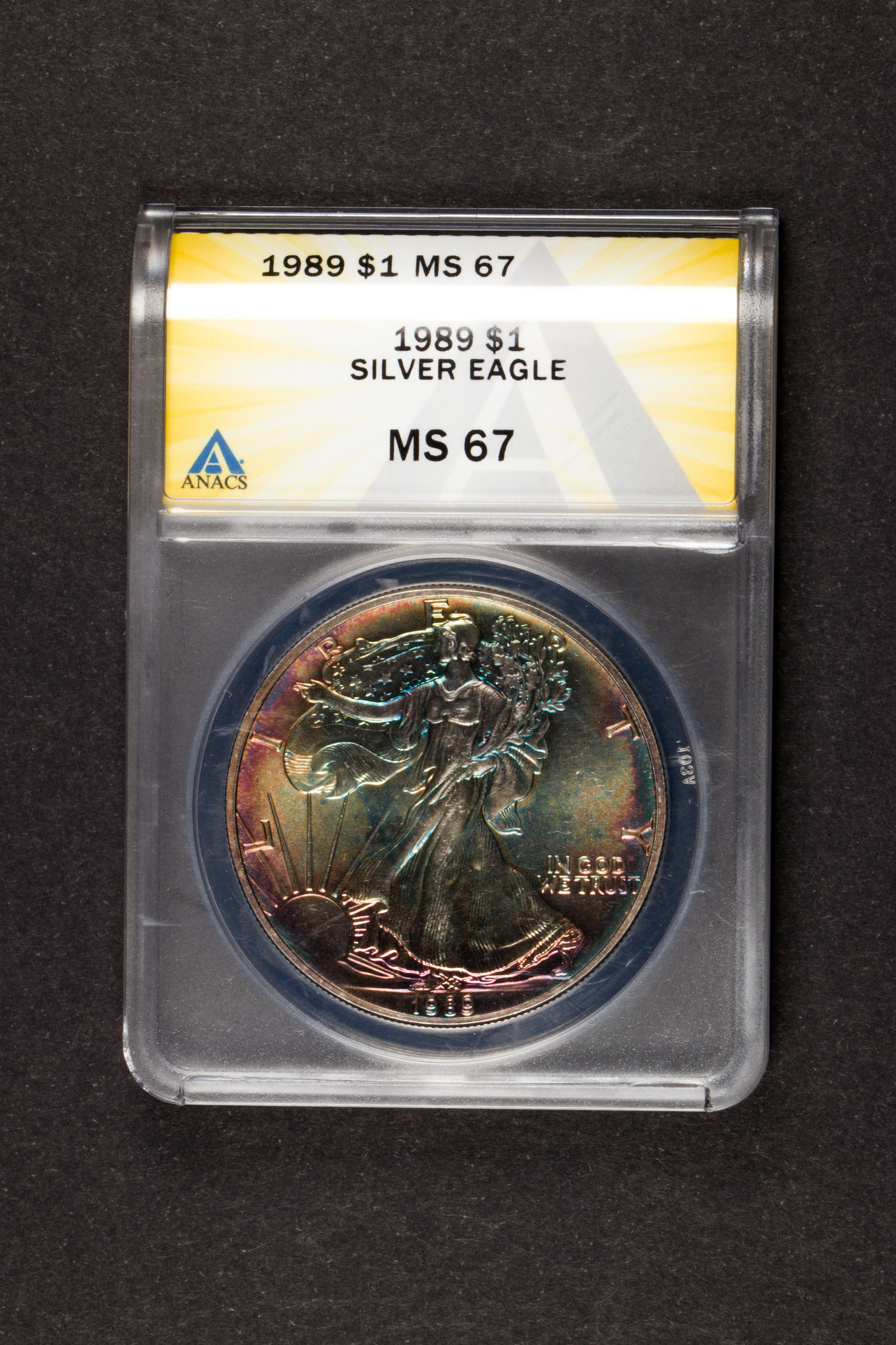 1989 SILVER EAGLE ANACS MS67 WILD