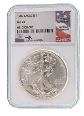 1989 SILVER EAGLE NGC MS70 SIG