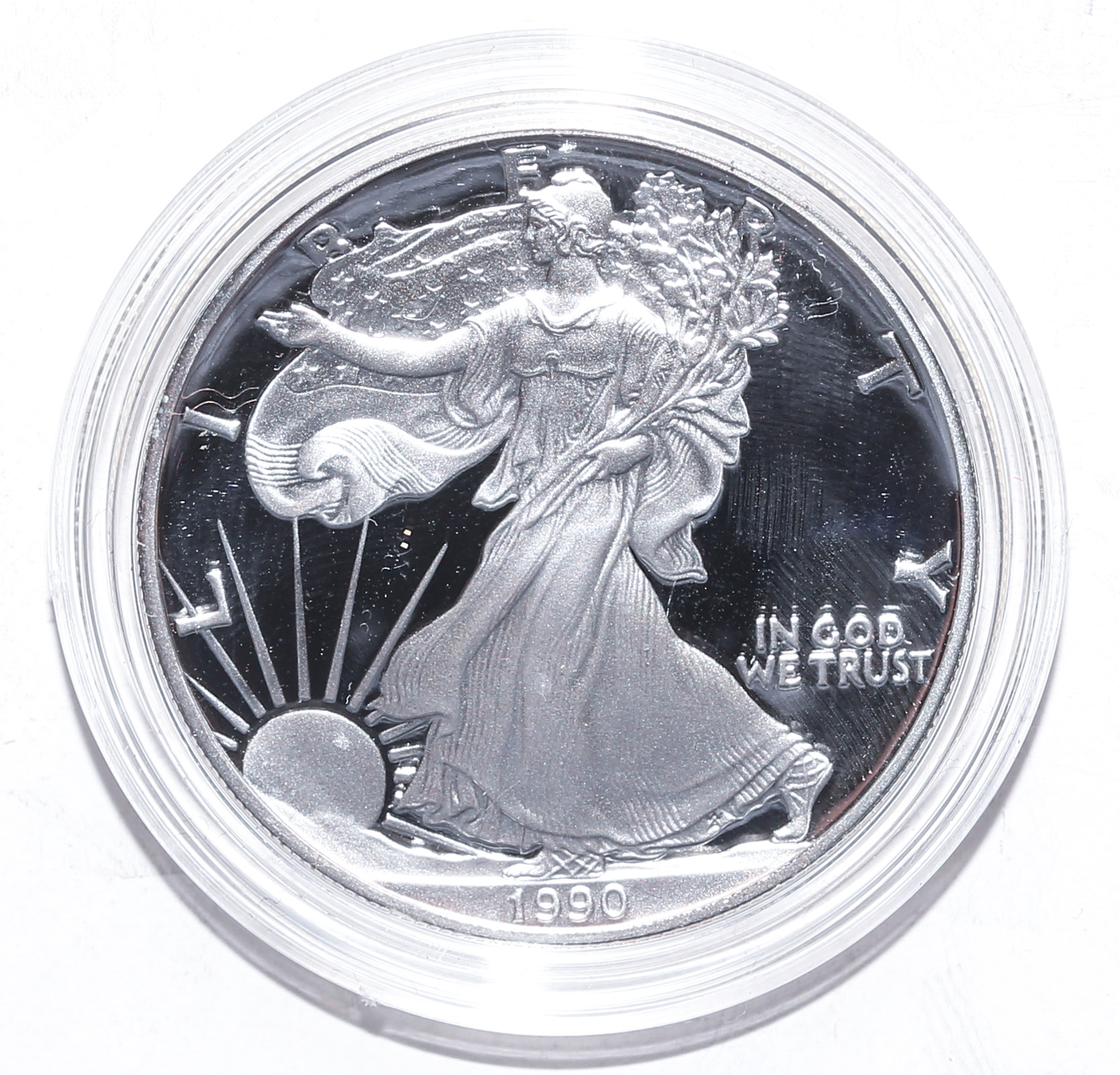 1990 PROOF SILVER EAGLE IN MINT BOX