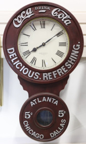 1990'S BAIRD COCA CLOCK, 18X31
